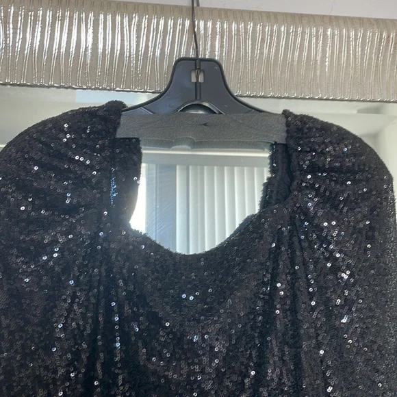✨✨🪩RAMY BROOK NEW YORK sequins zipper back cap sleeve blouse 😎 - Picture 7 of 12
